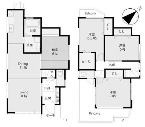 高槻市塚原2丁目　中古一戸建 間取り図