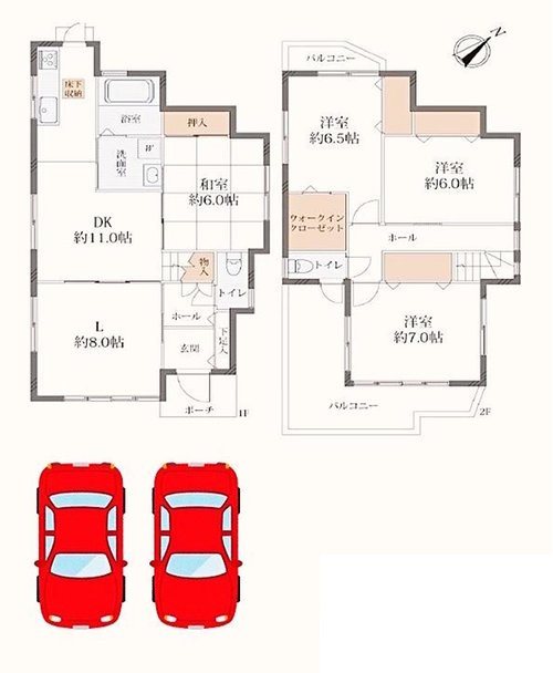 高槻市塚原2丁目　中古一戸建 間取り図