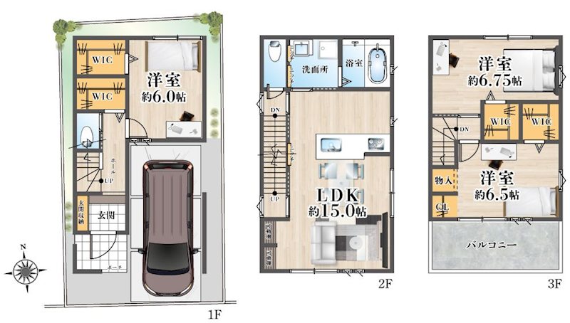 高槻市中川町　新築一戸建 間取り図