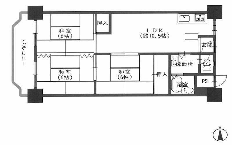 ローレルハイツ茨木総持寺第2号棟 間取り図