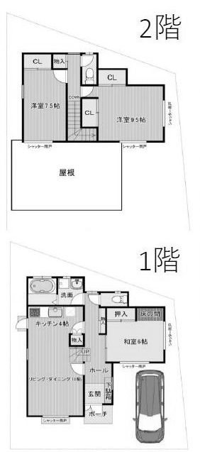 高槻市山手町1丁目　中古一戸建 間取り図