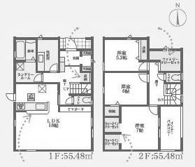 高槻市大和2丁目　新築一戸建　2号棟  間取り図