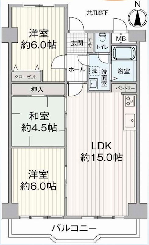 東奈良高層住宅E棟 間取り図