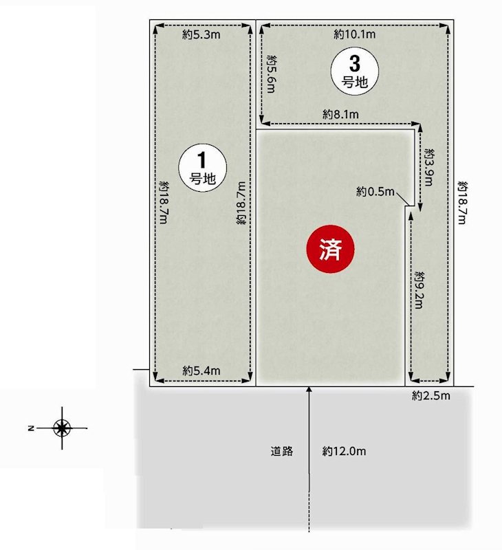 茨木市南安威2丁目　売土地 1号地 間取り図