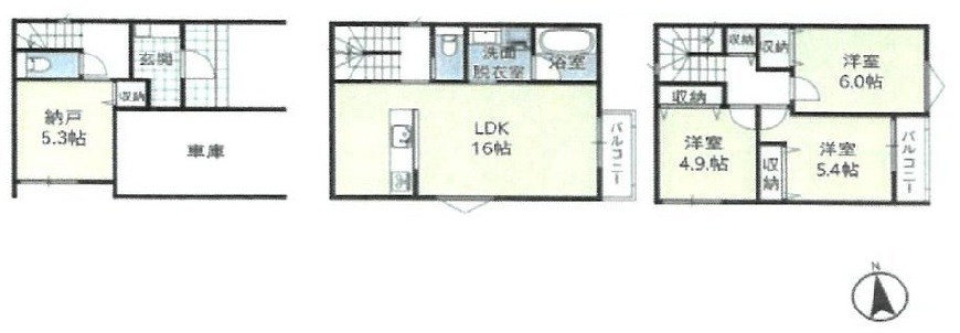 高槻市唐崎西1丁目 新築一戸建 間取り図