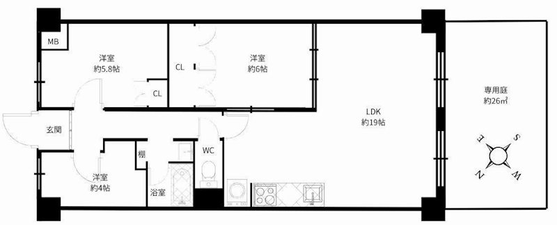 さんくれーる茨木C棟  間取り図