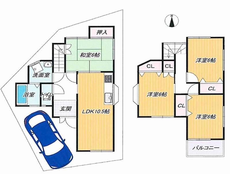 茨木市西福井1丁目　中古一戸建 間取り図