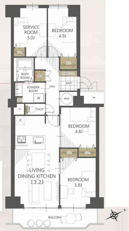 メロディハイム茨木 間取り図