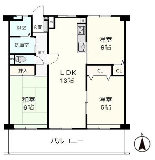 大和サニーハイツ高槻1棟 間取り図