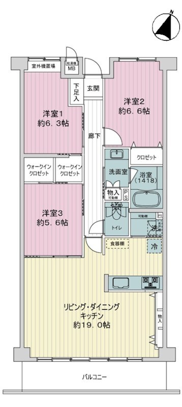 ライオンズマンション吹田新芦屋  間取り図