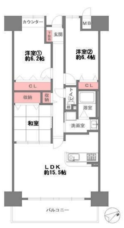 キングマンション千里万博公園  間取り図