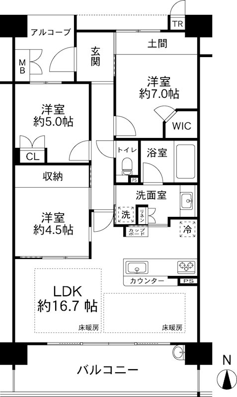 シャリエ茨木 間取り図