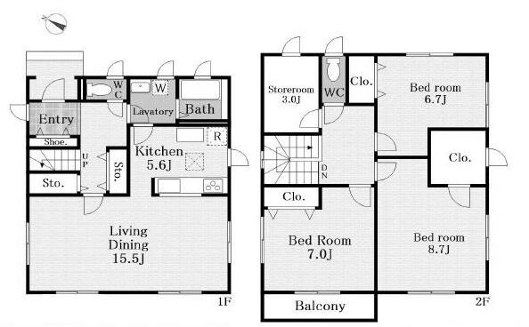 高槻市南平台3丁目　中古一戸建 間取り図
