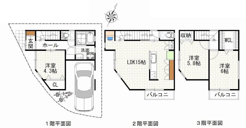 茨木市五日市2丁目　新築一戸建 間取り図