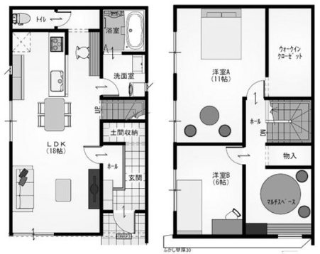 島本町広瀬4丁目 建築条件付土地 間取り図