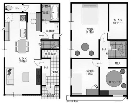 島本町広瀬4丁目 建築条件付土地 間取り図