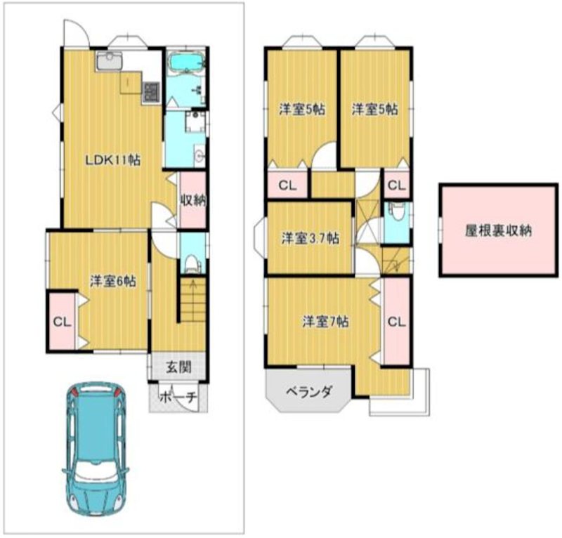 東香里3丁目一戸建 (再生住宅) 間取り図