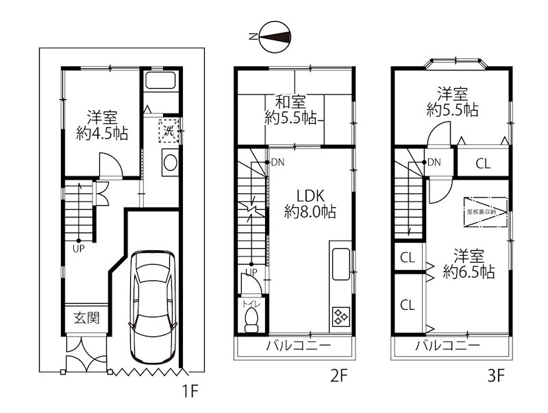 高槻市津之江町2丁目　中古一戸建 間取り図