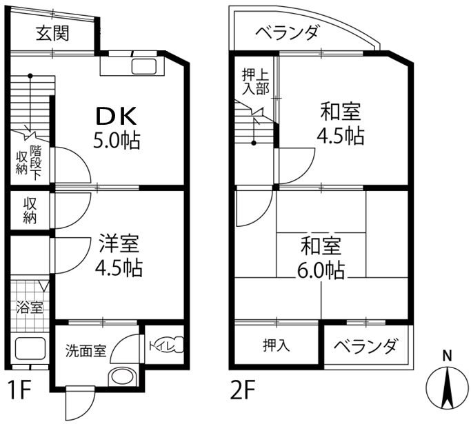茨木市五日市二丁目　中古テラスハウス 間取り図