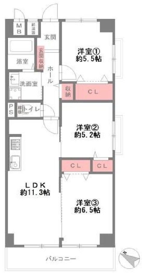チサンマンション高槻 間取り図