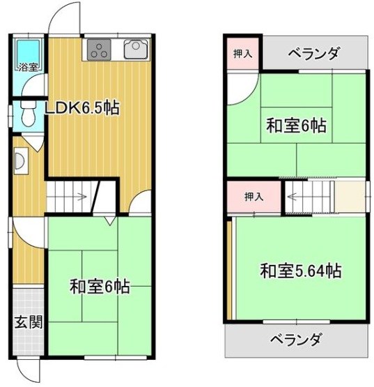高槻市東五百住町2丁目　中古一戸建 間取り図