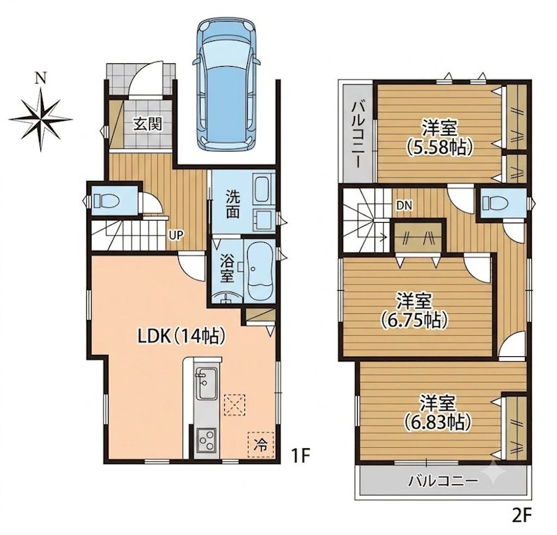 高槻市大和1丁目　新築一戸建　1号地  間取り図