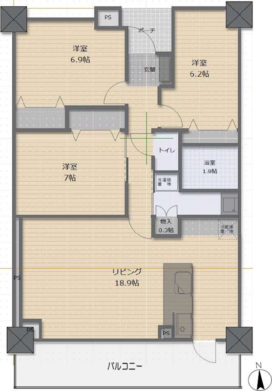 ランフォルセ楠葉ガーデンアベニュー 間取り図