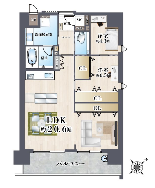 エイジングコート千里丘 間取り図