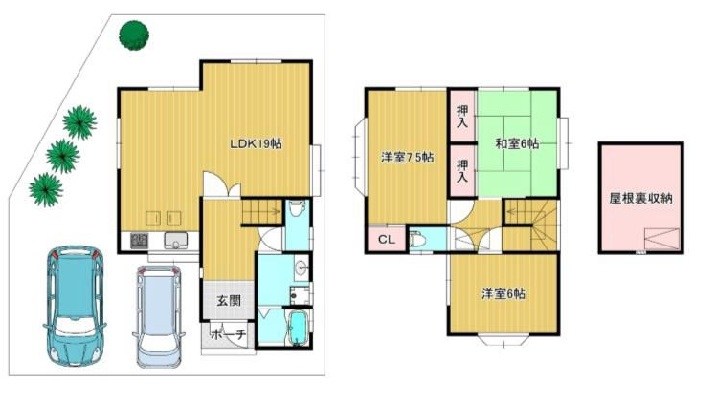 高槻市大塚町2丁目　中古一戸建 間取り図
