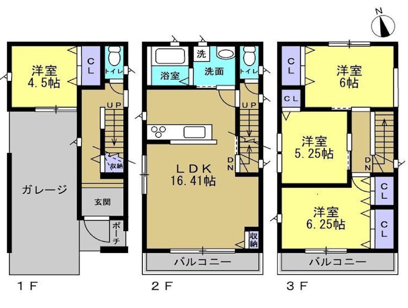 吹田市尺谷 中古一戸建 間取り図