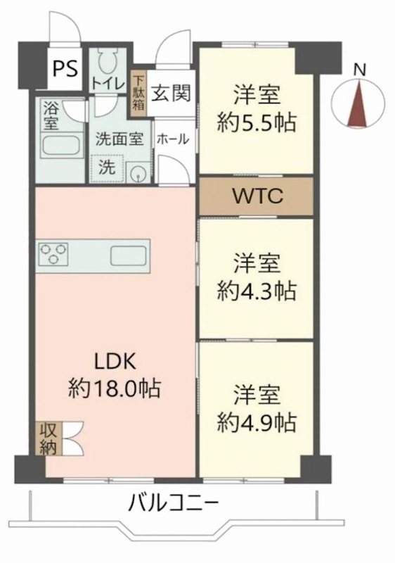 白川高層住宅7号棟 間取り図