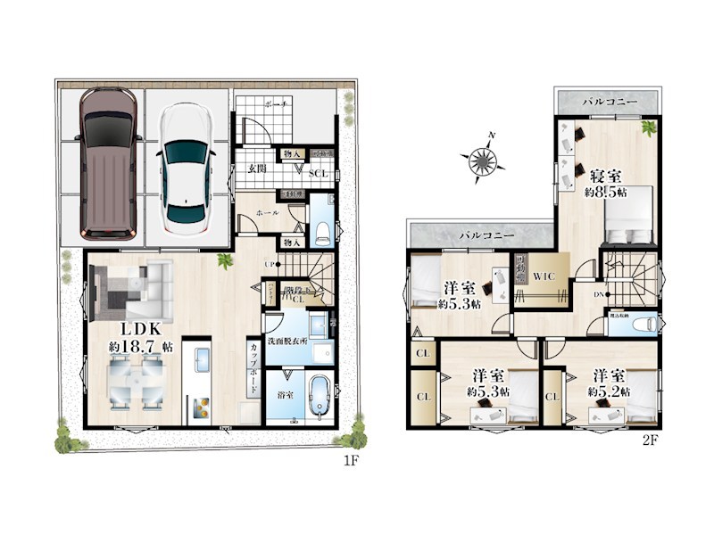 SUMIKA　茨木市庄1丁目　新築一戸建 間取り図