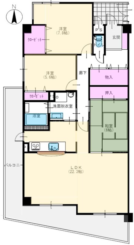 グランドムール交野 間取り図