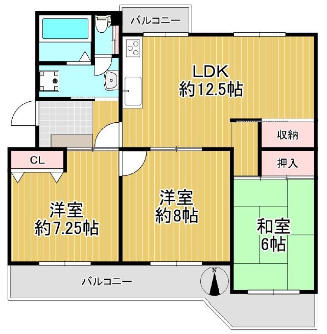 藤阪ハイツA壱号棟 間取り図