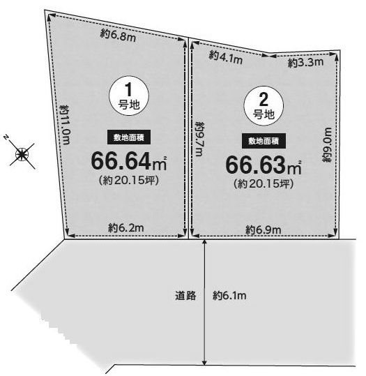 高槻市大和1丁目　売土地　1号地 間取り図