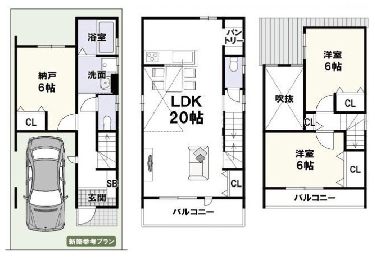 高槻市松川町 建築条件付売土地 間取り図