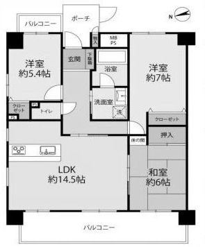 プランヴェール高槻阿武山  間取り図