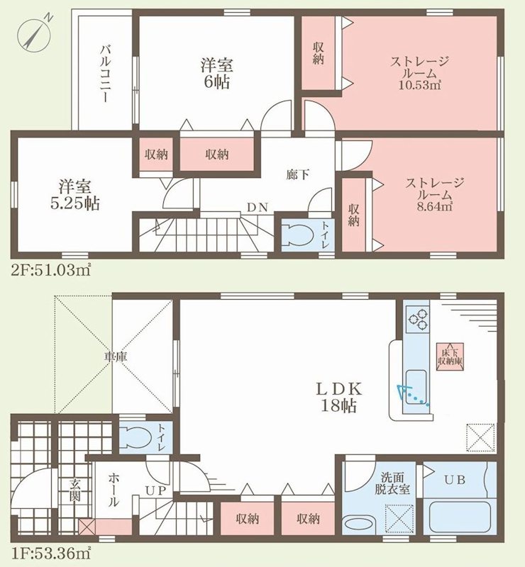 茨木市上野町 新築一戸建 1号棟 間取り図