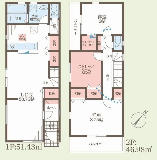 茨木市上野町 新築一戸建 3号棟 間取り図