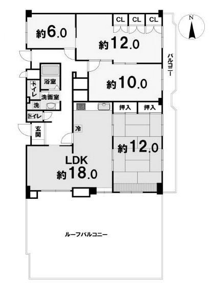 メゾン高槻古曽部 5F号室 間取り図
