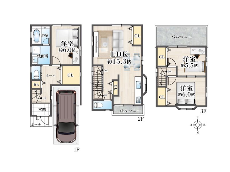 高槻市土室町　中古一戸建 間取り図