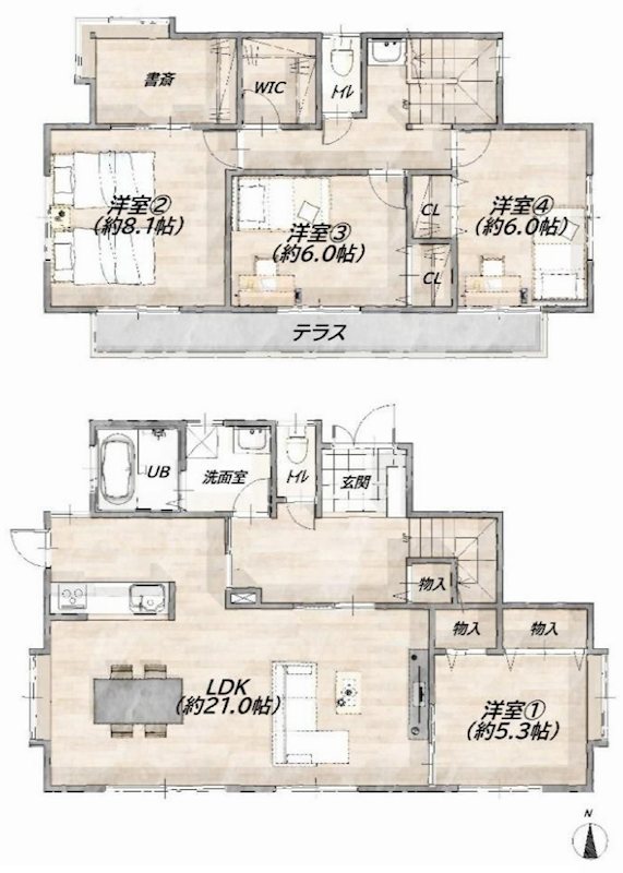 茨木市南春日丘7丁目　中古一戸建 間取り図