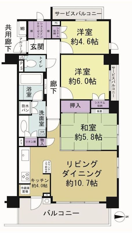 茨木中津町パーク・ホームズ 間取り図