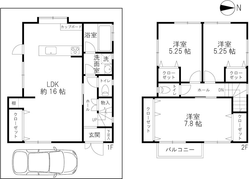 古曽部町3丁目　中古一戸建 間取り図