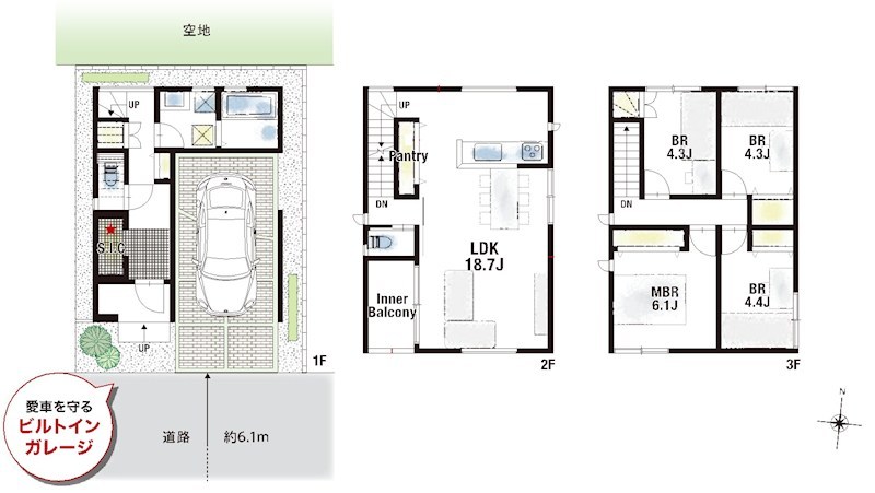 高槻市柱本6丁目　新築一戸建 間取り図