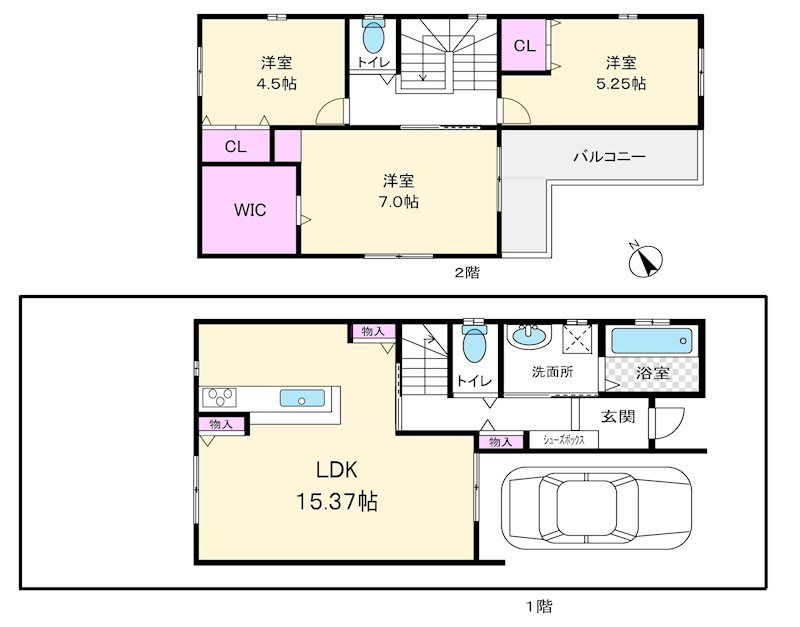 長尾西町1丁目限定1邸新築分譲住宅 間取り図