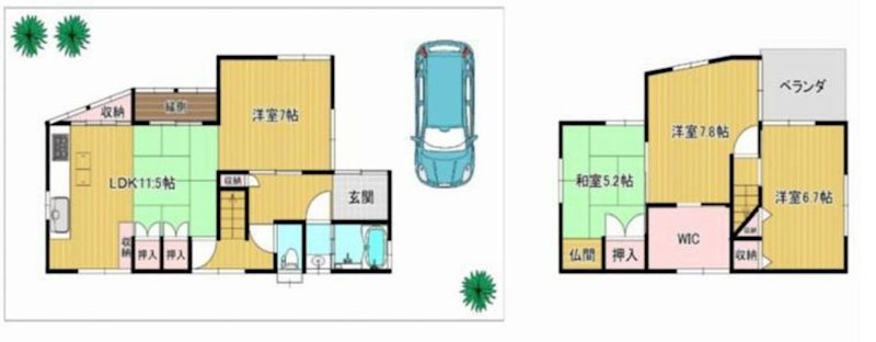 茨木市西安威1丁目　中古一戸建 間取り図
