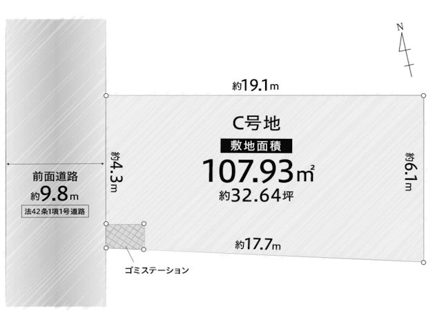 島本町広瀬4丁目 売土地 間取り図