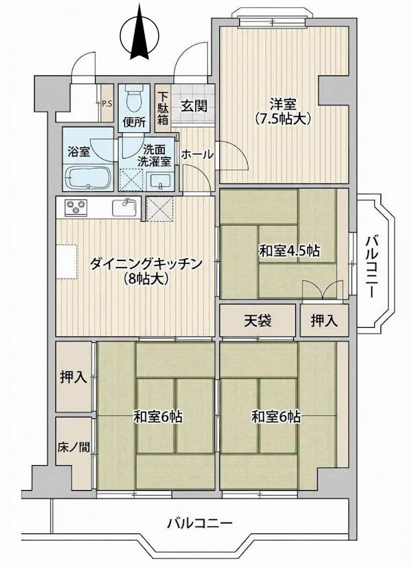 白川高層住宅6号棟 間取り図