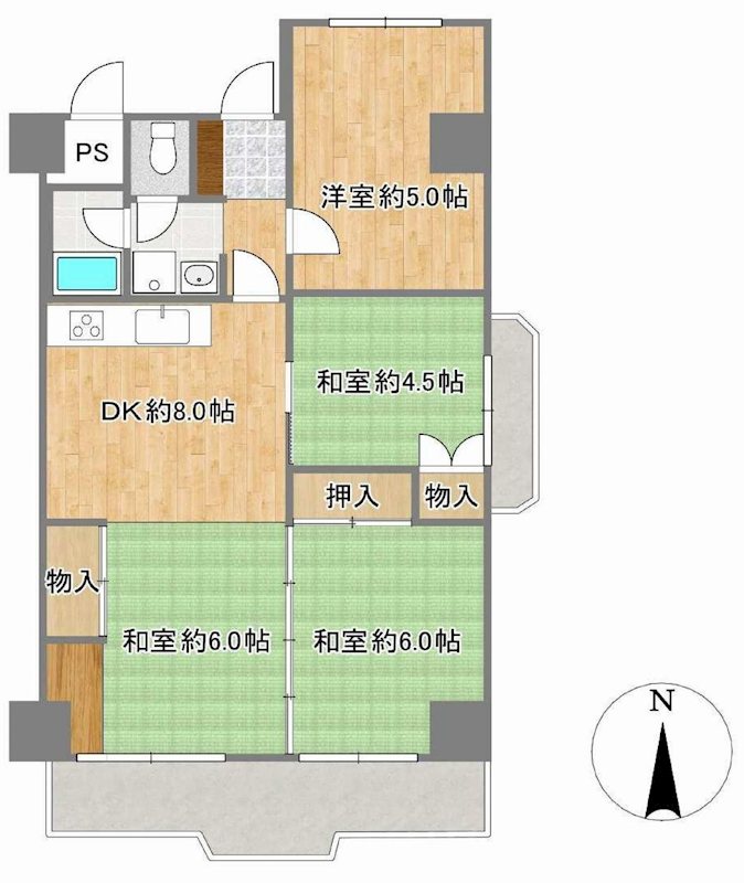 白川高層住宅6号棟 間取り図